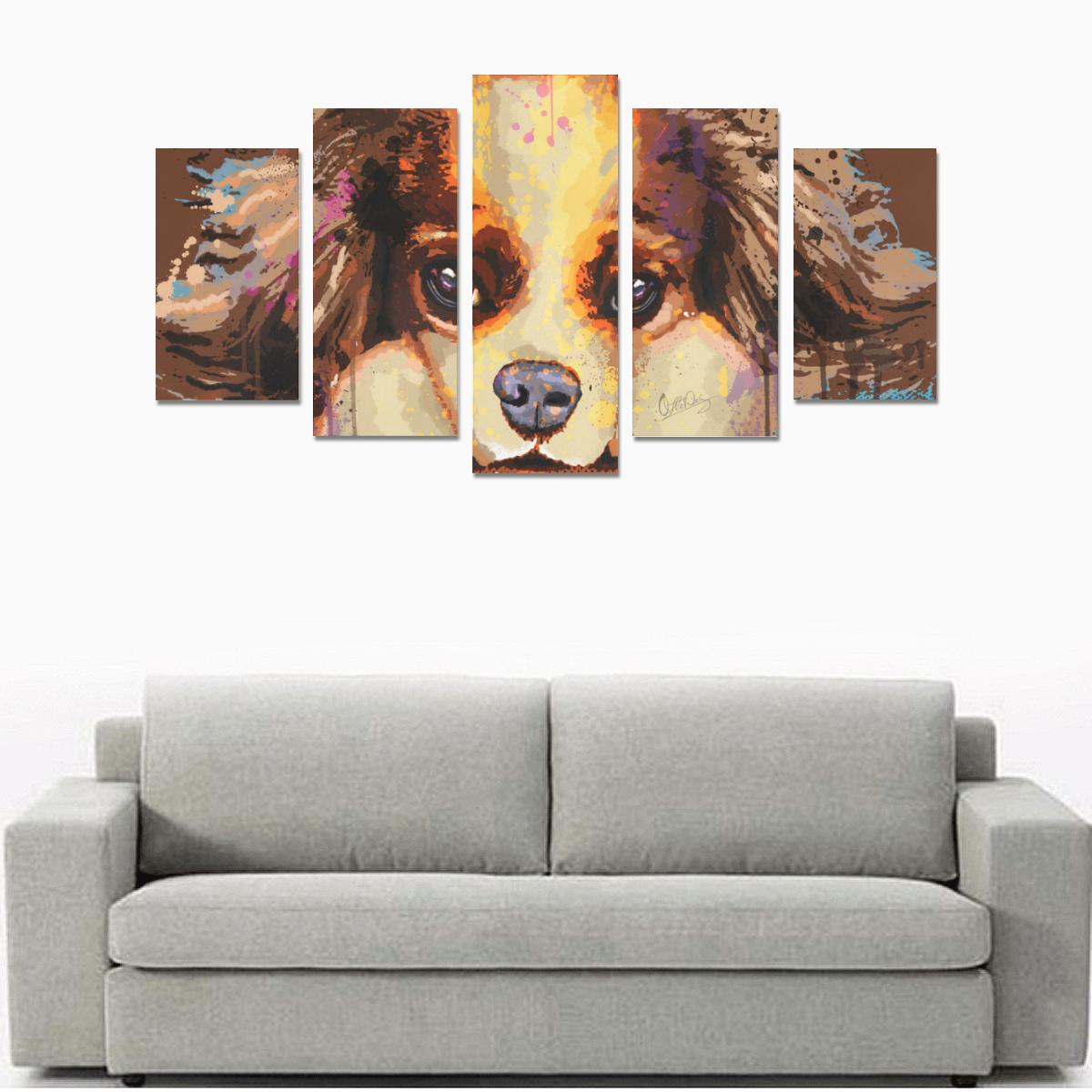 Cavalier King Charles Spaniel Canvas Wall Art  5-Pieces