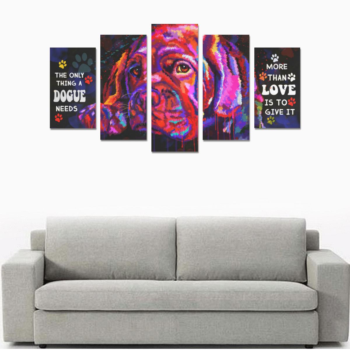 Dogue de Bordeaux Canvas Wall Art 5-Pieces