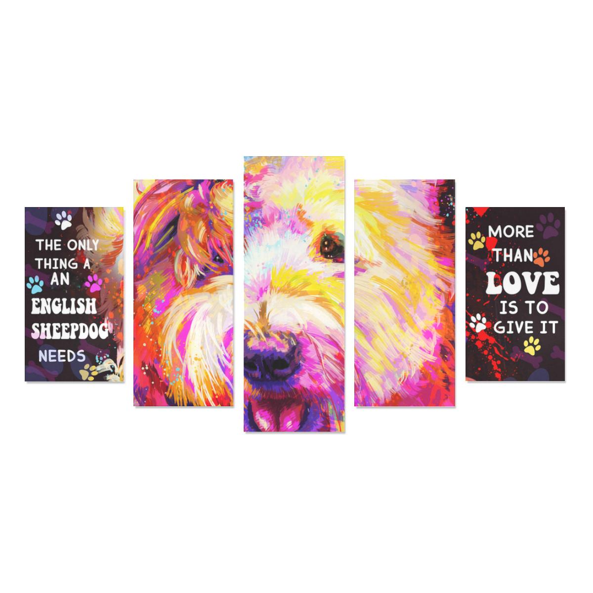 Sheepdog Canvas Wall Art  5-Pieces