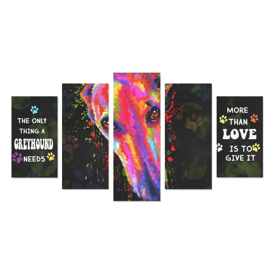 Greyhound Canvas Wall Art  5-Pieces