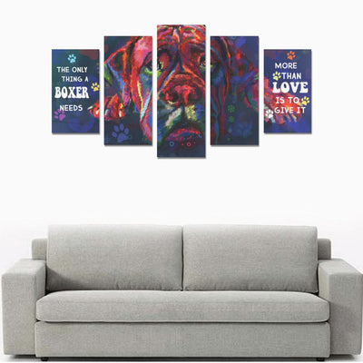 Boxer Canvas Wall Art  5-Pieces