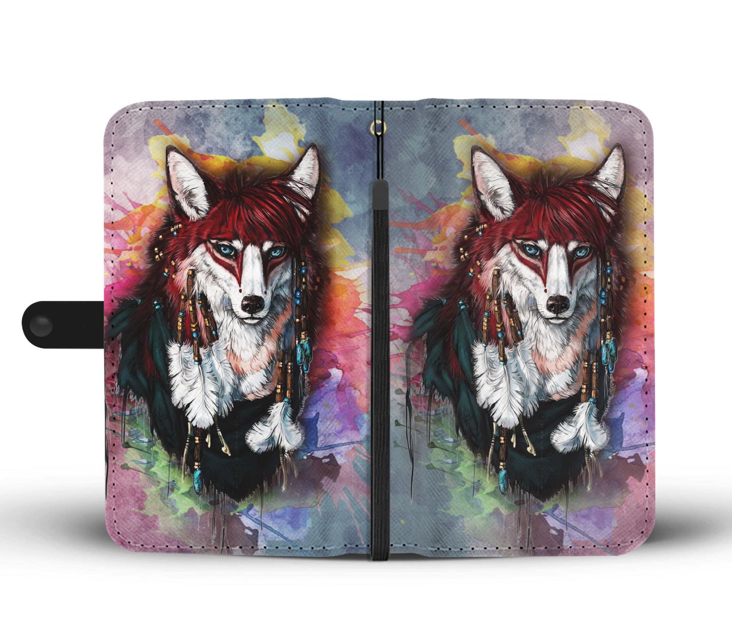 Native Wolf Wallet Case