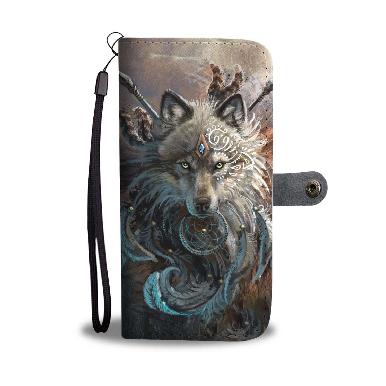 Native Wolf Wallet Case
