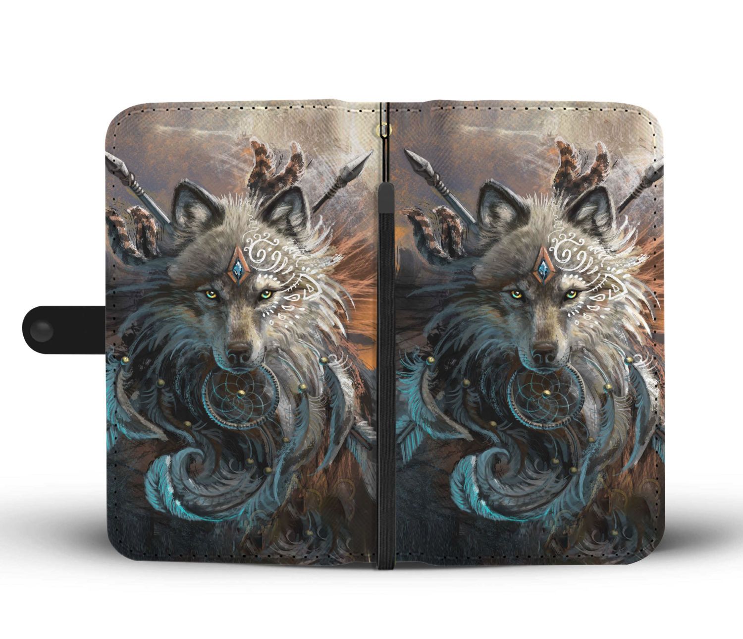 Native Wolf Wallet Case