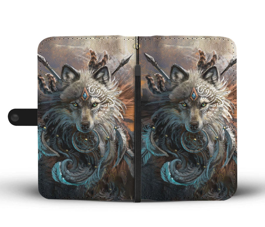 Native Wolf Wallet Case