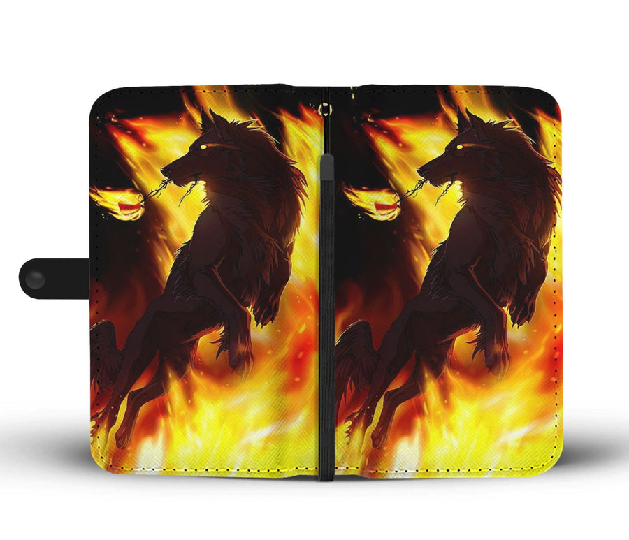 Fire Wolf Wallet Case