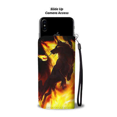 Fire Wolf Wallet Case