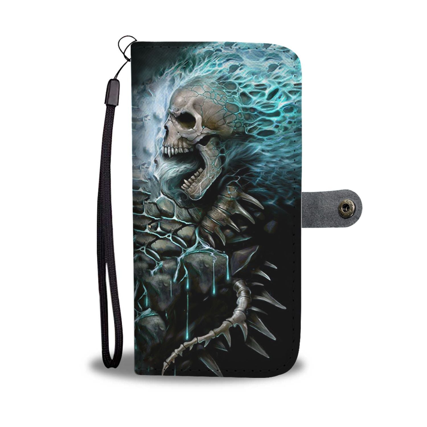 Blue Skull Wallet Case