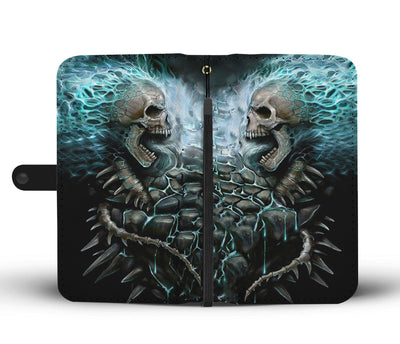 Blue Skull Wallet Case