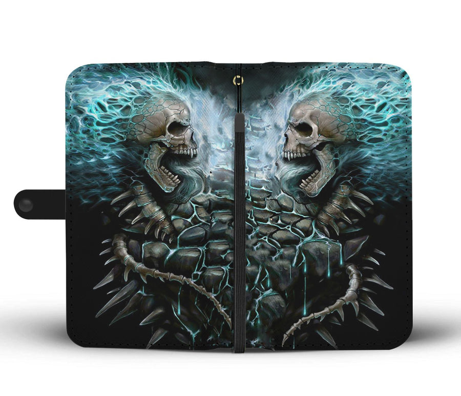 Blue Skull Wallet Case