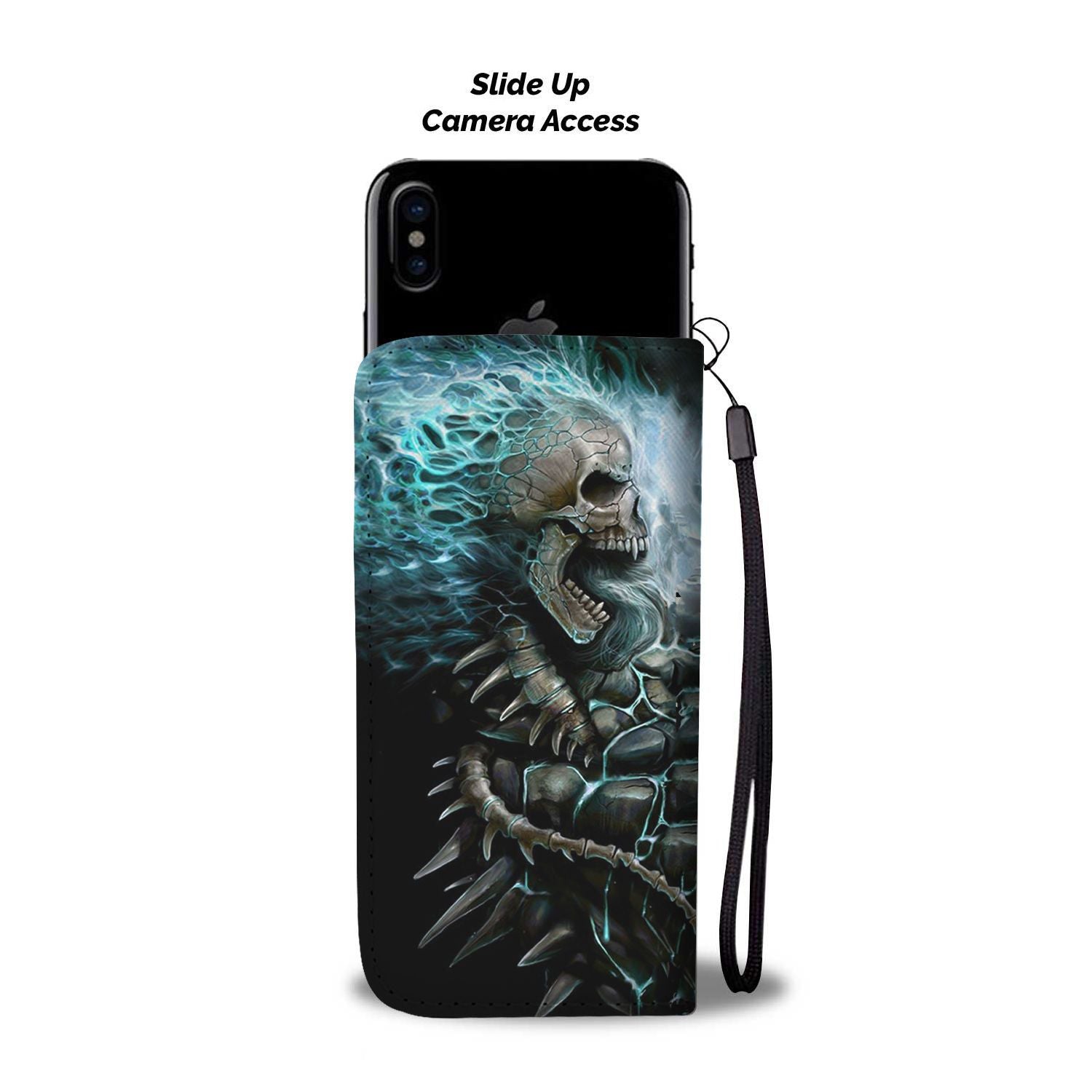 Blue Skull Wallet Case
