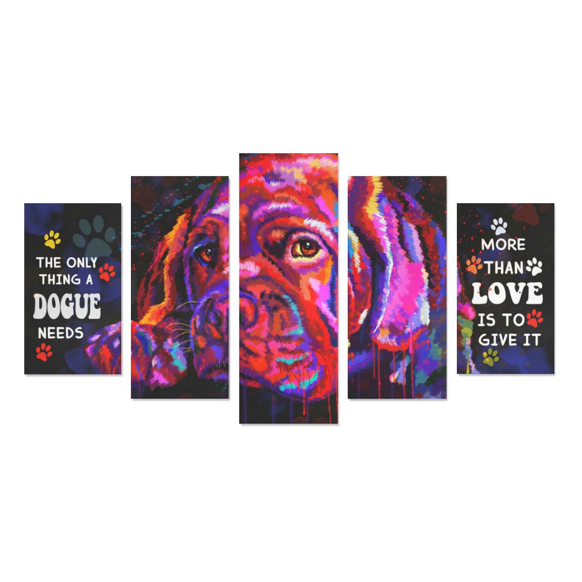Dogue de Bordeaux Canvas Wall Art 5-Pieces