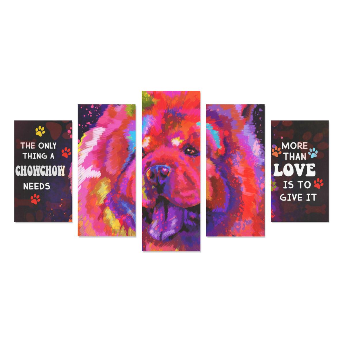 Chow Chow Canvas Wall Art 5-Pieces
