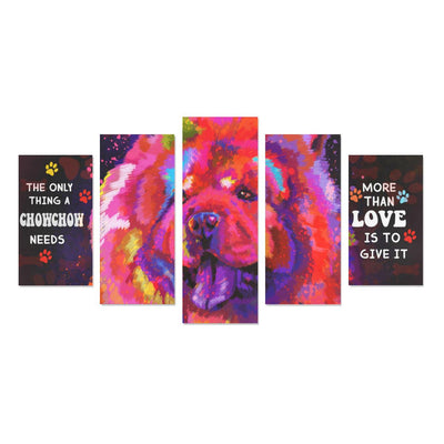 Chow Chow Canvas Wall Art 5-Pieces