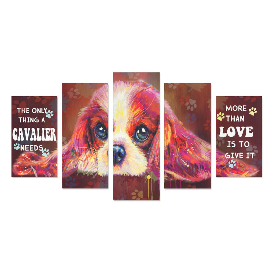 Cavalier King Charles Spaniel Canvas Wall Art  5-Pieces