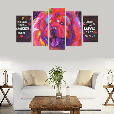 Chow Chow Canvas Wall Art 5-Pieces