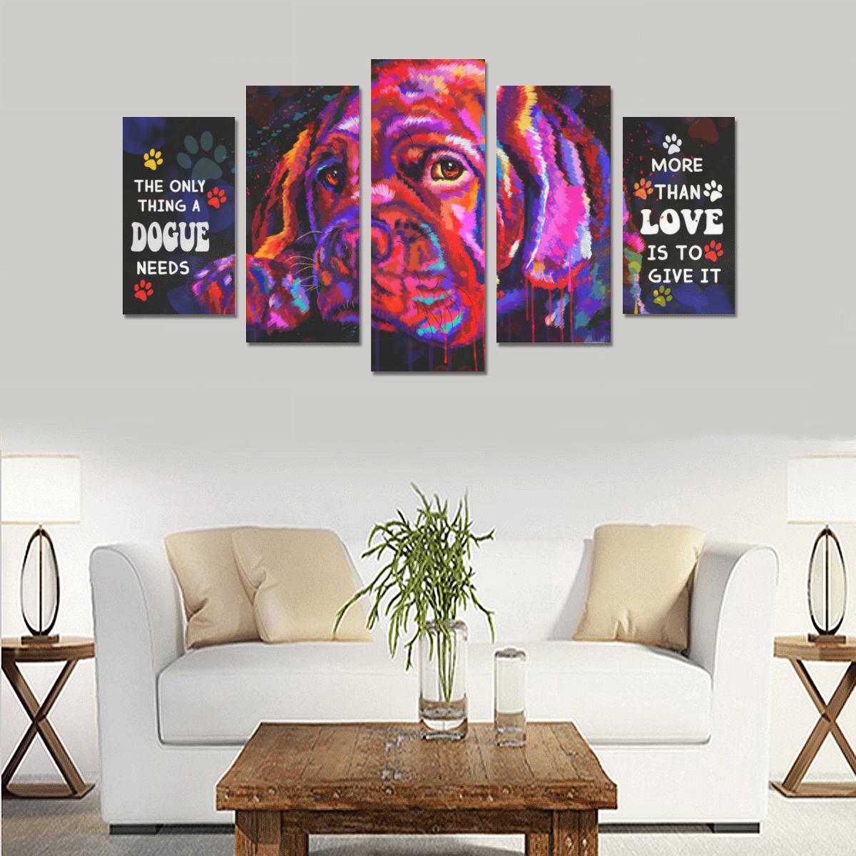 Dogue de Bordeaux Canvas Wall Art 5-Pieces