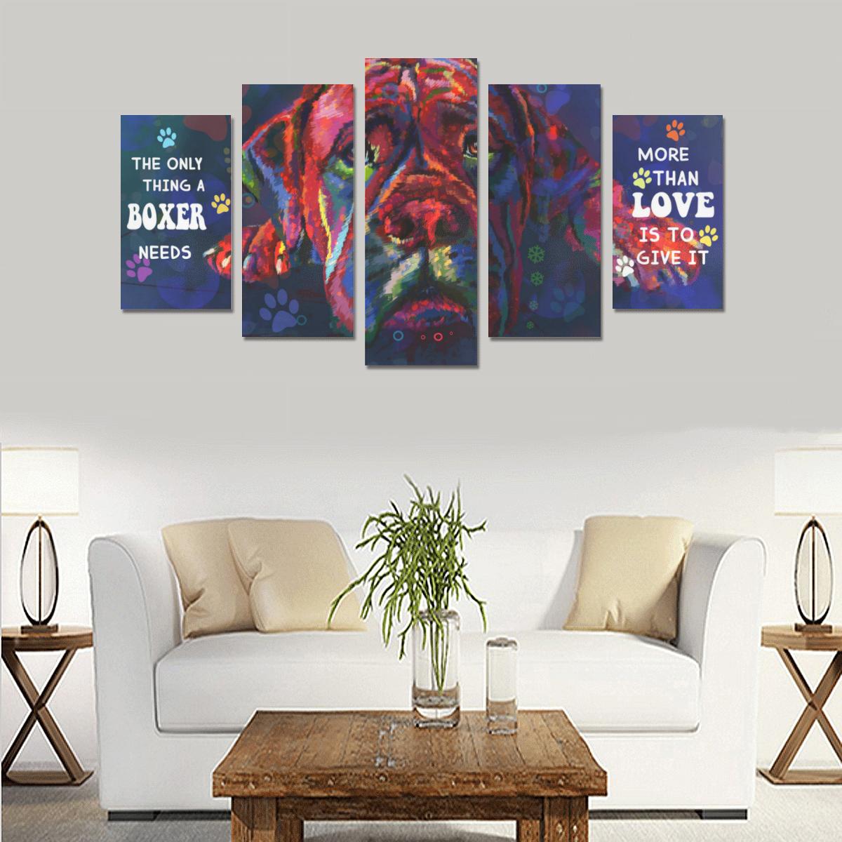 Boxer Canvas Wall Art  5-Pieces