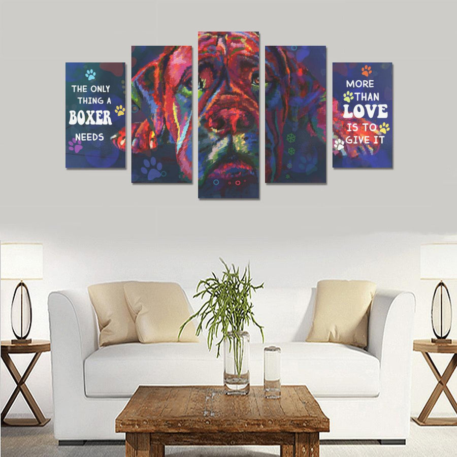 Boxer Canvas Wall Art  5-Pieces