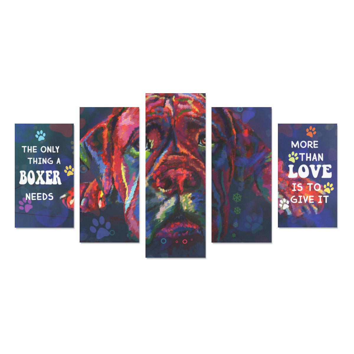 Boxer Canvas Wall Art  5-Pieces