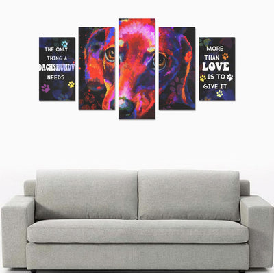 Dachshund Canvas Wall Art  5-Pieces