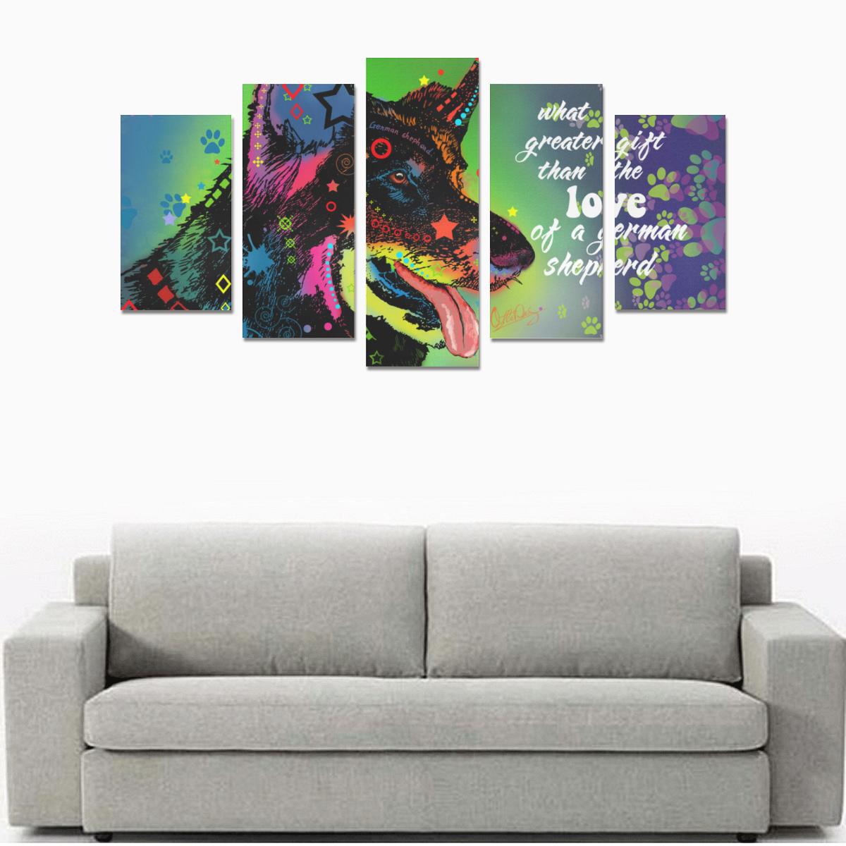 German Shepherd Canvas Wall Art 5-Pieces