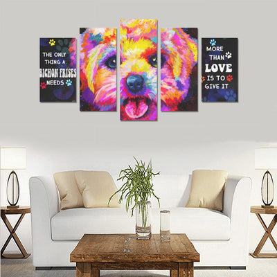 Bichon Frise Canvas Wall Art 5-Pieces