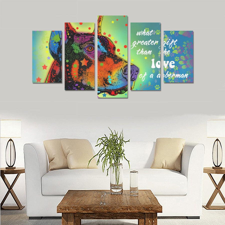 Dobermann Canvas Wall Art 5-Pieces