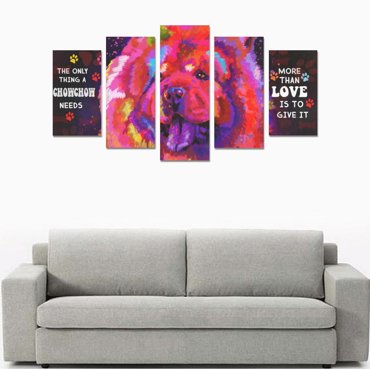 Chow Chow Canvas Wall Art 5-Pieces