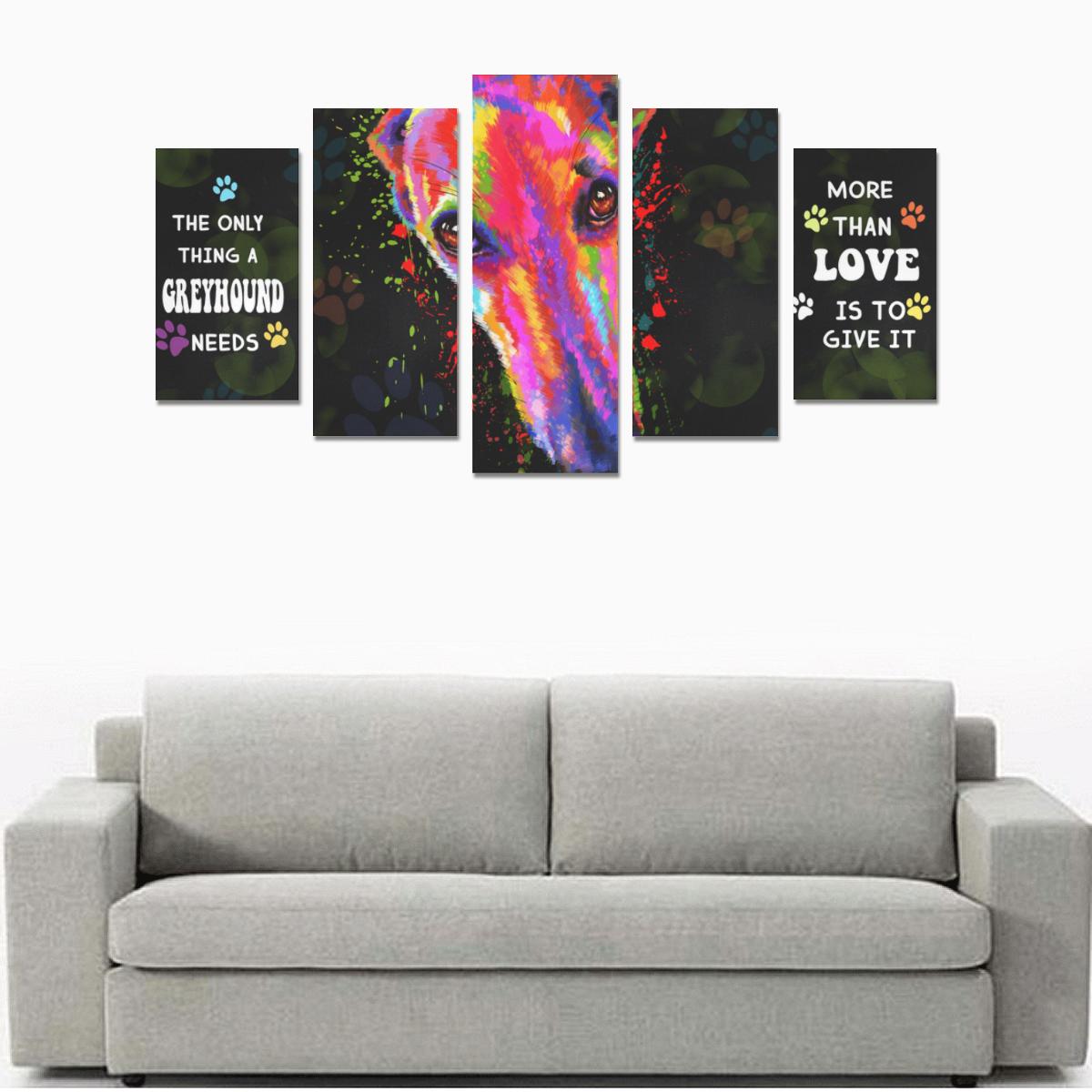 Greyhound Canvas Wall Art  5-Pieces