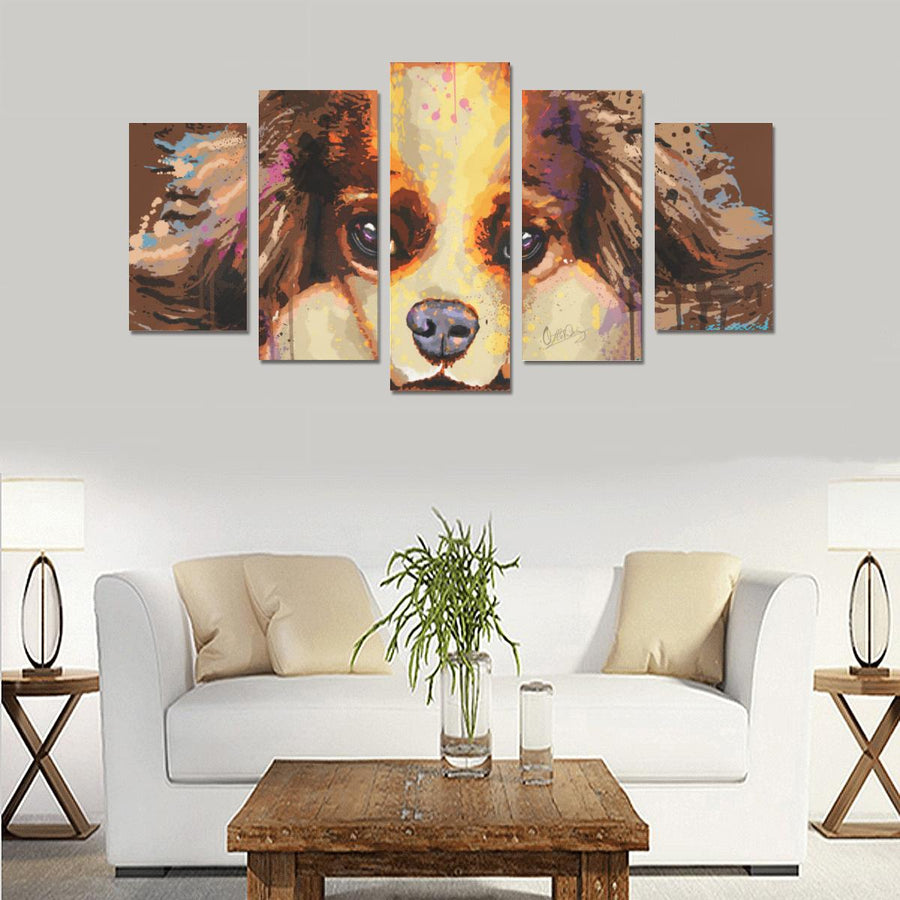 Cavalier King Charles Spaniel Canvas Wall Art  5-Pieces