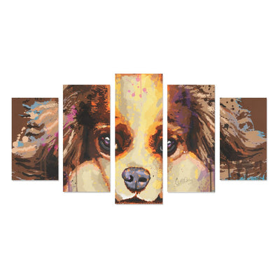 Cavalier King Charles Spaniel Canvas Wall Art  5-Pieces