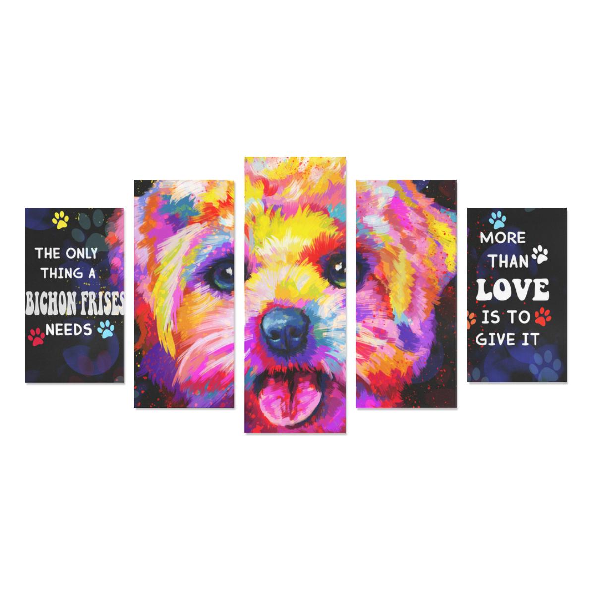 Bichon Frise Canvas Wall Art 5-Pieces