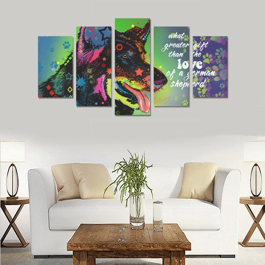 German Shepherd Canvas Wall Art 5-Pieces