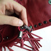 GOTHIC SKULL RIVETS TASSEL SHOULDER BAG