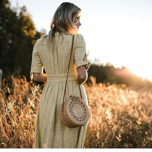 Woven Bag Round Rattan - Handmade 2018