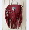 GOTHIC SKULL RIVETS TASSEL SHOULDER BAG